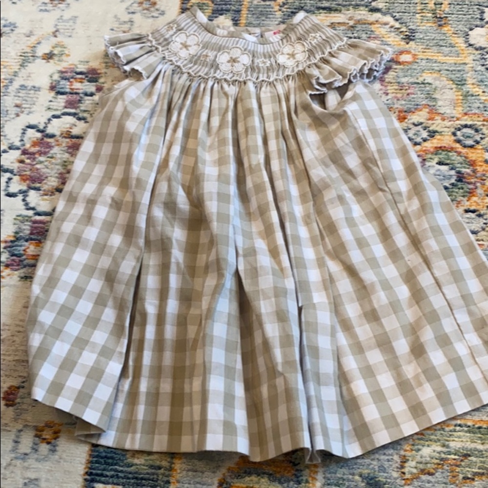 Shrimp and Grits Smocked Gingham Dress 6M